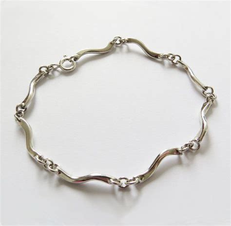 Modern Silver Wave Bracelet - 925 Sterling Silver "ROVIUM" - Everyday Jewelry - Handmade Jewelry ...