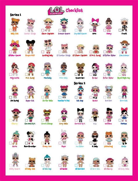 LOL Surprise Doll Checklist 5-pages Instant Download | Lol dolls, Surprise images, Lol