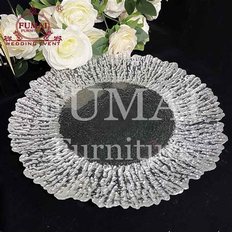 Hobby lobby charger plates glass flower style - Fumai