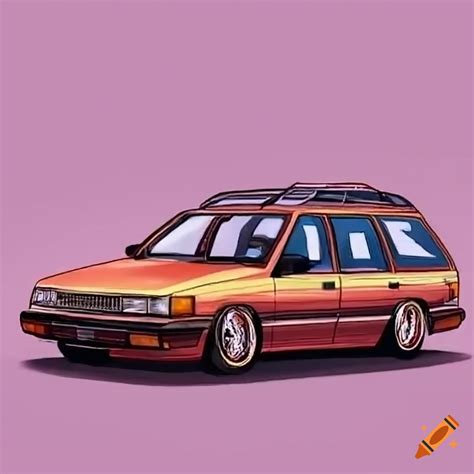 1988 toyota camry wagon illustration on Craiyon