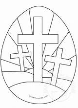 Easter Egg Printable Coloring Pages Cross sketch template