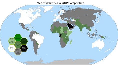 Map of countries by GDP sector composition - Vivid Maps