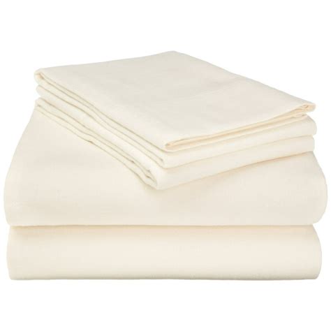 Flannel 100% Cotton Winter Favorite Deep Pocket Solid Sheet Set Ivory / Queen - Walmart.com ...