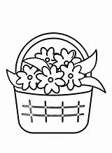 Flower Basket Coloring Pages Printable For Free Download sketch template
