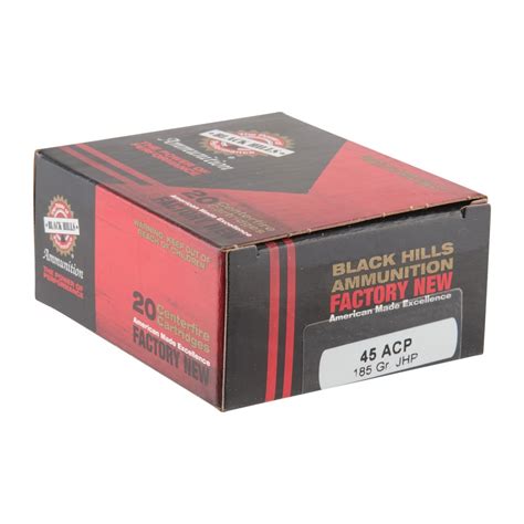 BLACK HILLS AMMUNITION 45 ACP 185GR JACKETED HOLLOW POINT AMMO | Brownells