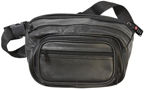 Garrison Grip Large 4 Pocket Black Leather Fanny Pack with Locking ...