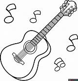 Acoustic Guitar Coloring Page  Easy Drawing Guides sketch template