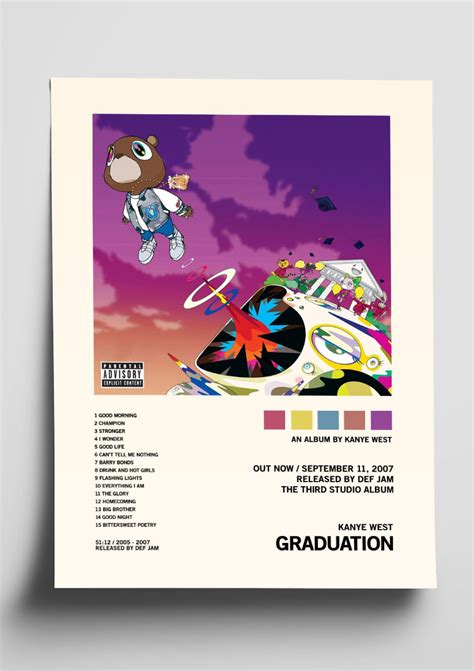 Kanye West 'Graduation' Album Art Tracklist Poster – The Indie Planet