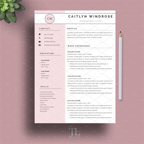 Pink Resume Template - Printable Word Searches