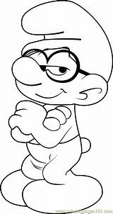 Brainy Smurf Coloring Page For Kids Free Smurfs The sketch template