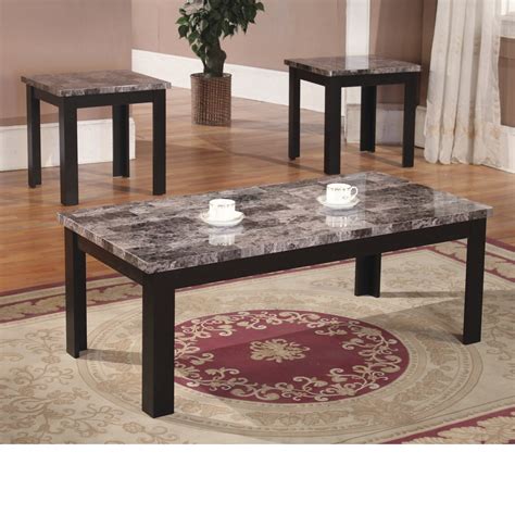 Home Source Black Marble Coffee Table Set - Walmart.com