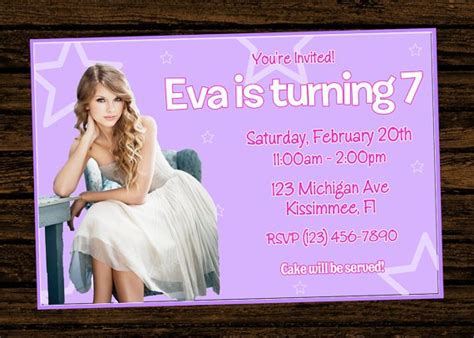 Taylor Swift Birthday Party Invitations - Download Hundreds FREE ...