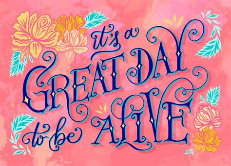 It's a GREAT Day to Be ALIVE Greeting Card, Folky, Romantic, Girlfriend Gift, Vintage, Fun, Cute ...