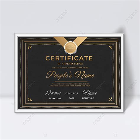 Elegant Golden Border Black Business Certificate Template Download on ...