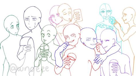 Squad photo 10 people in 2021 | Drawing base, Anime poses reference ...