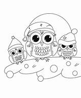 Christmas Owl Coloring Page Download Free Printable PDF sketch template