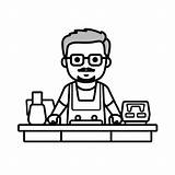 Cashier Coloring Sheet  Page sketch template