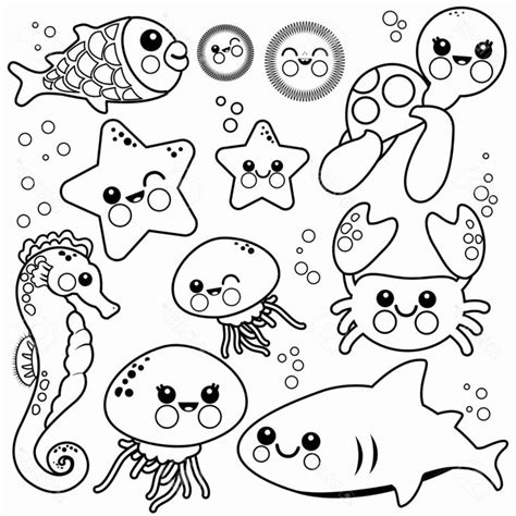 Sea Animal Coloring Sheets Elegant Coloring Book Sea Creatures Coloring ...