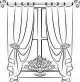Curtains Coloring Pages sketch template