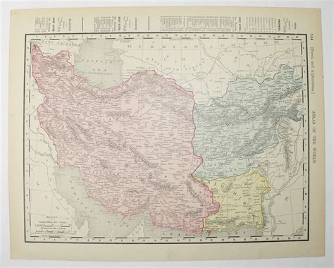 1900 Iran and Afghanistan Map Middle East Map Rand Mcnally - Etsy ...