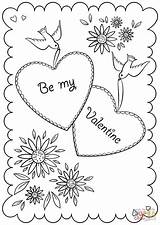 Printable Valentine Coloring Cards sketch template