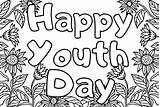 Happy Youth Day Coloring Page  Free Printable Pages sketch template