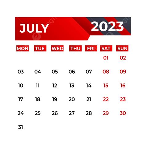 Calender Design 2023 July, Calender Design 2023, Calender July, 2023 PNG and Vector with ...