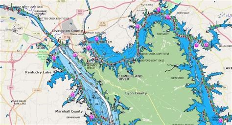 Kentucky Lake | Lake map, Marine charts, Nautical chart