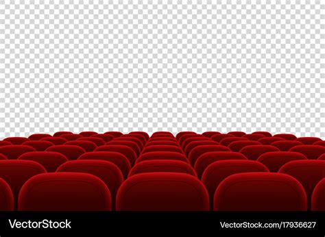 Empty movie theater auditorium with red seats Vector Image