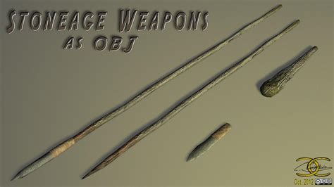 Stoneage Weapons as OBJ by ancestorsrelic on DeviantArt