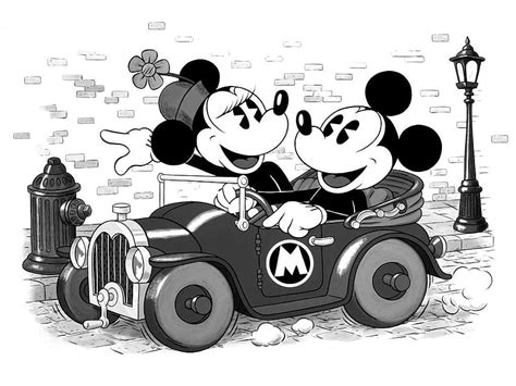 Mickey y Minnie Mouse en blanco y negro, dibujos animados de la vieja escuela fondo de pantalla ...