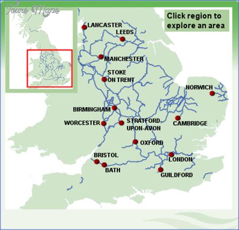 Uk Canal System Map - ToursMaps.com