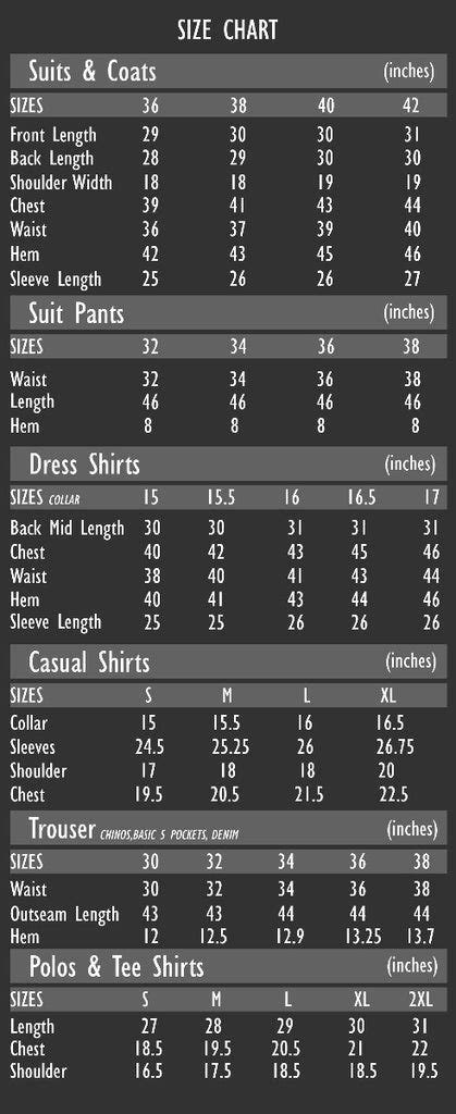 Free Clothing Size Conversion Chart Download In PDF,