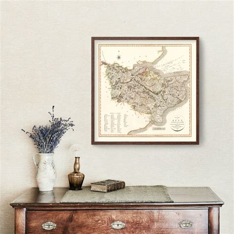 Vintage Map of Kent County England, 1806 by Ted's Vintage Art