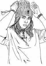 Pop Singer Billie Eilish coloring Page  Download Print Or Color sketch template