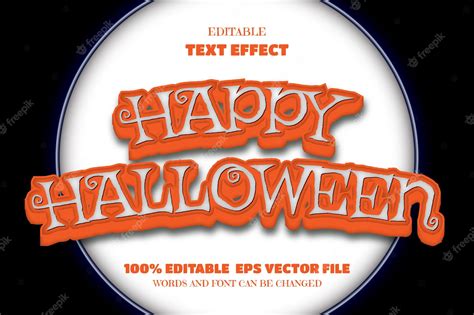 Premium Vector | Happy halloween text editable font effect