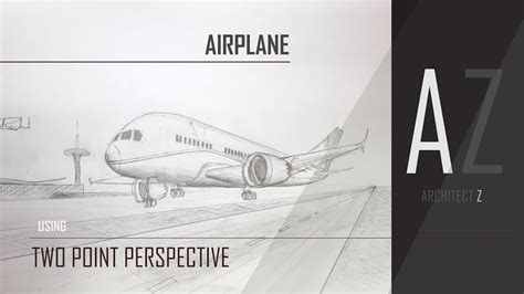 Airplane using perspective Drawing/Two Point Perspective - YouTube