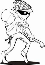 Thief Clipart Black And White  Clip Art Library Coloring Home sketch template