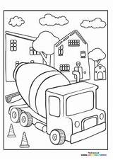 Concrete mixer  Coloring Pages For Kids sketch template