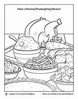 Thanksgiving Feast Coloring Page sketch template