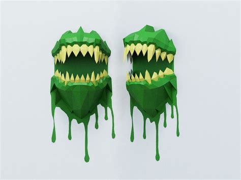 Papercraft PDF Halloween Vampire Teeth, SVG Pepakura Template, Low Poly Halloween Vampire, DIY ...