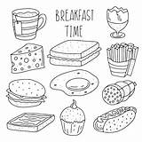 Premium Vector  Breakfast Time Collection In hand drawn Doodle Style sketch template