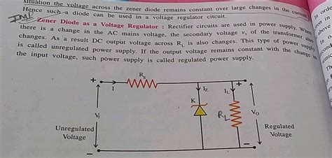 How is Zener diode used as voltage regulator?