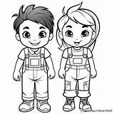 Overalls Coloring Pages  Free & Printable sketch template