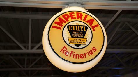 1940's-50's Imperial Refineries Gasoline with Ethyl milk glas