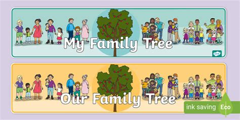 Family Tree Display Banner (Teacher-Made) - Twinkl