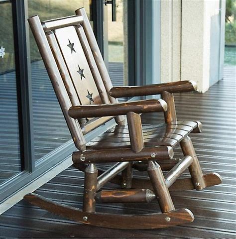 Chaise berçante en bois de meubles extérieurs | Fruugo FR