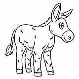 Página Para Colorir De Animal burro Isolado Crianças  Vetor Premium sketch template
