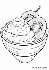Kiwi Fruit Yogurt Coloring Page » Free Download Artus Art sketch template