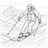 Premium Photo  Coloring Pages Of Skiers skiing Downhill sketch template